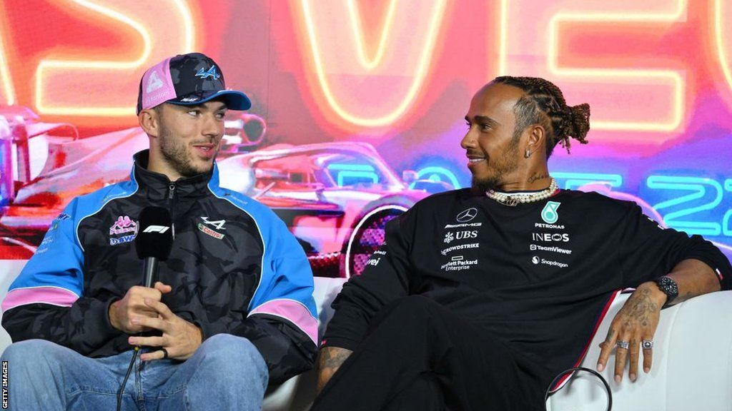 Pierre Gasly and Lewis Hamilton