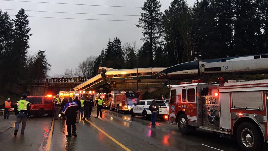 First responders at Washington trail derailment