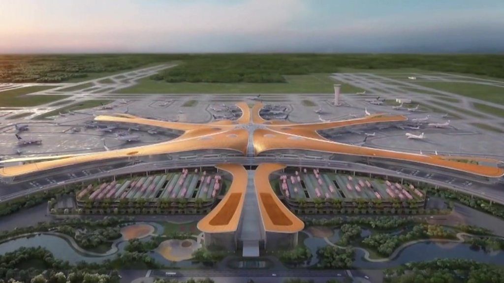 Artist's impression of the new airport in Beijing.