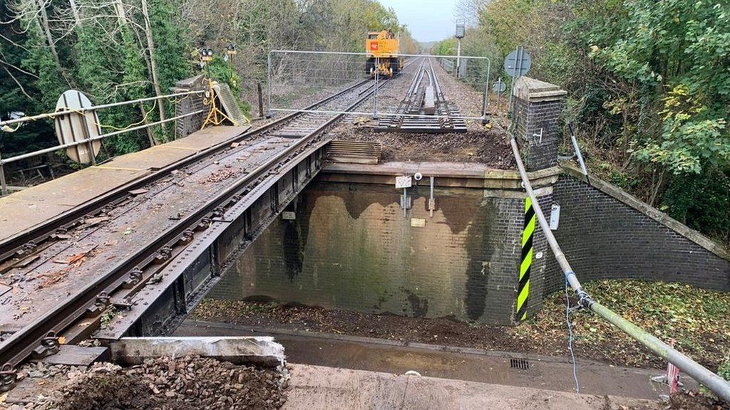 Damage caused to railway line in North Luffenham, in Rutland