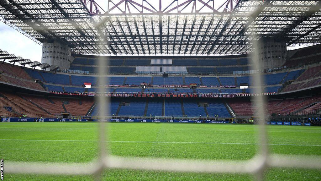 Internal view of San Siro Stadium in Milan