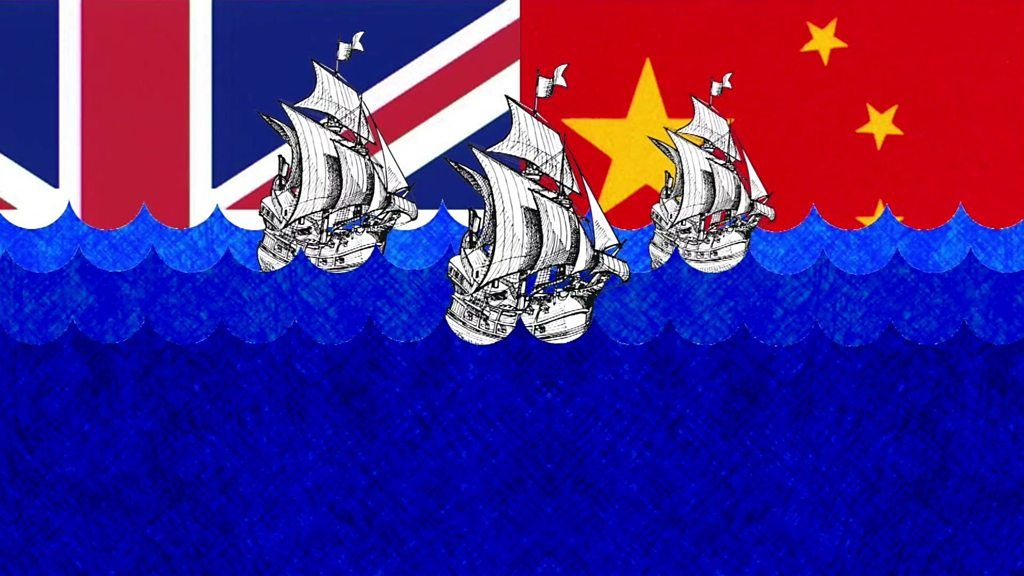 UK and China flags graphic