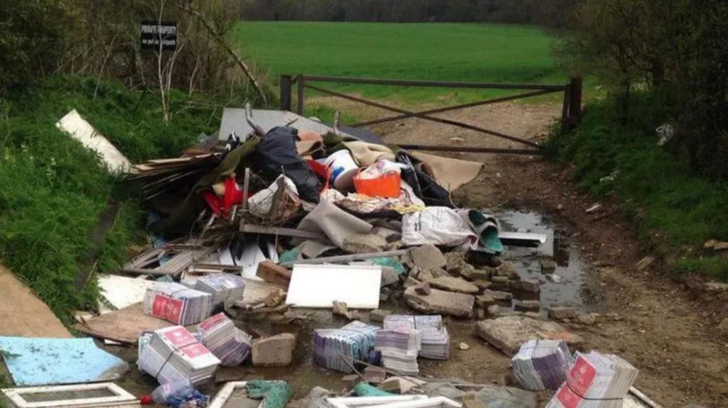 Rubbish dumped in the countryside