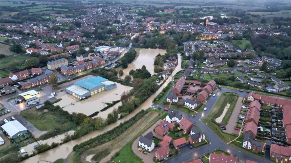 Aerial photographs of Framlingham flooding