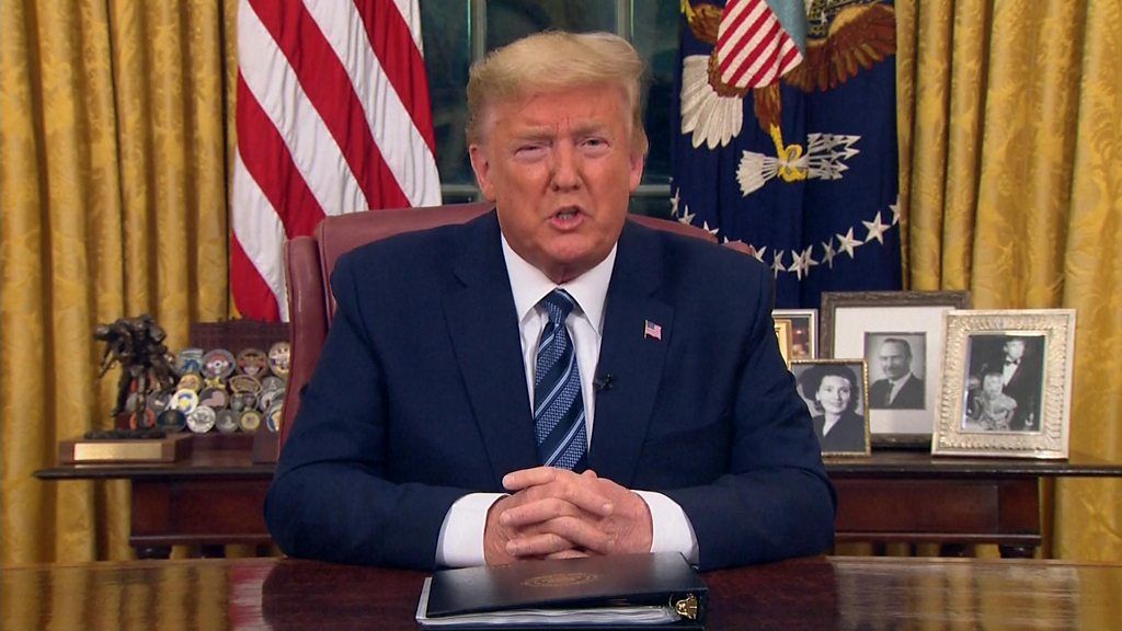 Donald Trump speaking in the Oval Office