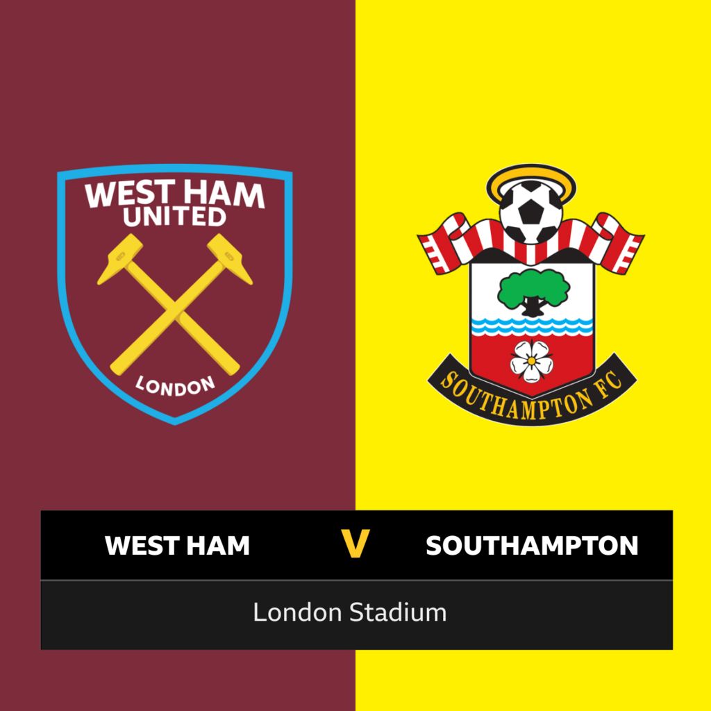 Follow West Ham United vs Southampton BBC Sport