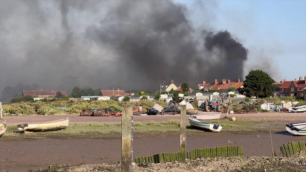 Fire at Brancaster Staithe