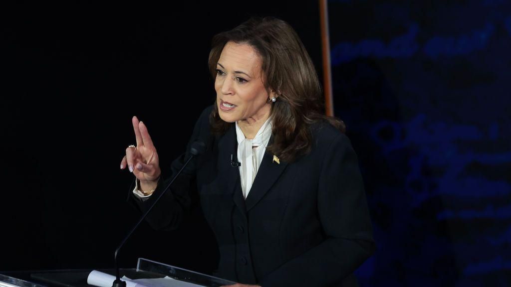 Kamala Harris speaks at her first presidential debate with Donald Trump on Tuesday