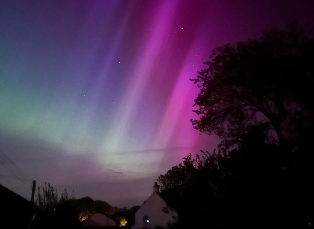 Northern lights in Cornwall 