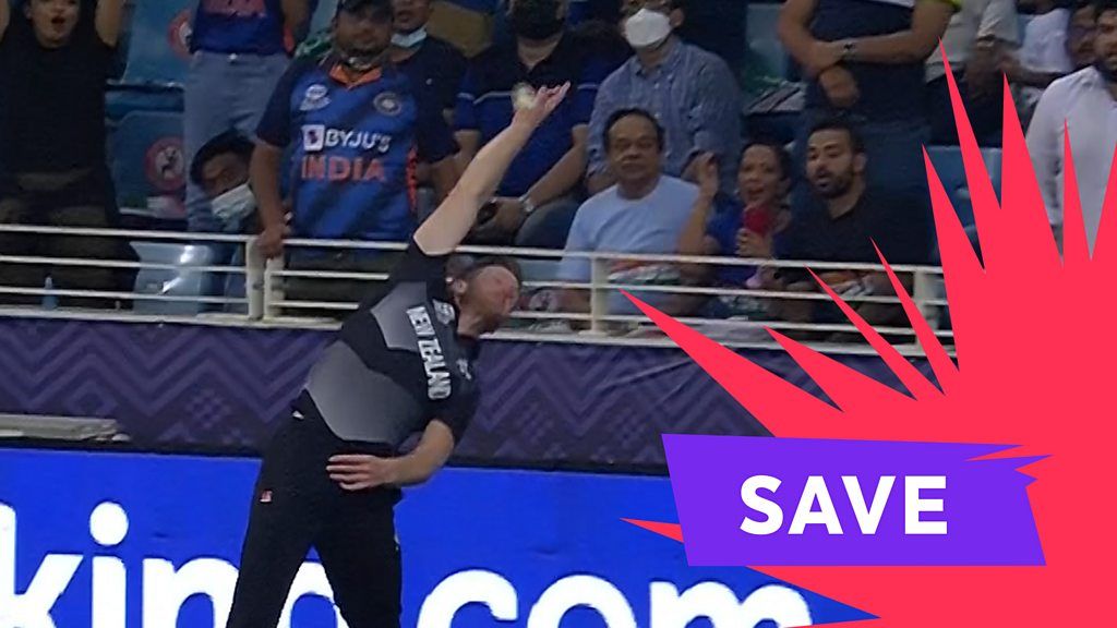 T20 World Cup - India v New Zealand: Watch brilliant piece of Jimmy Neesham fielding to prevent boundary