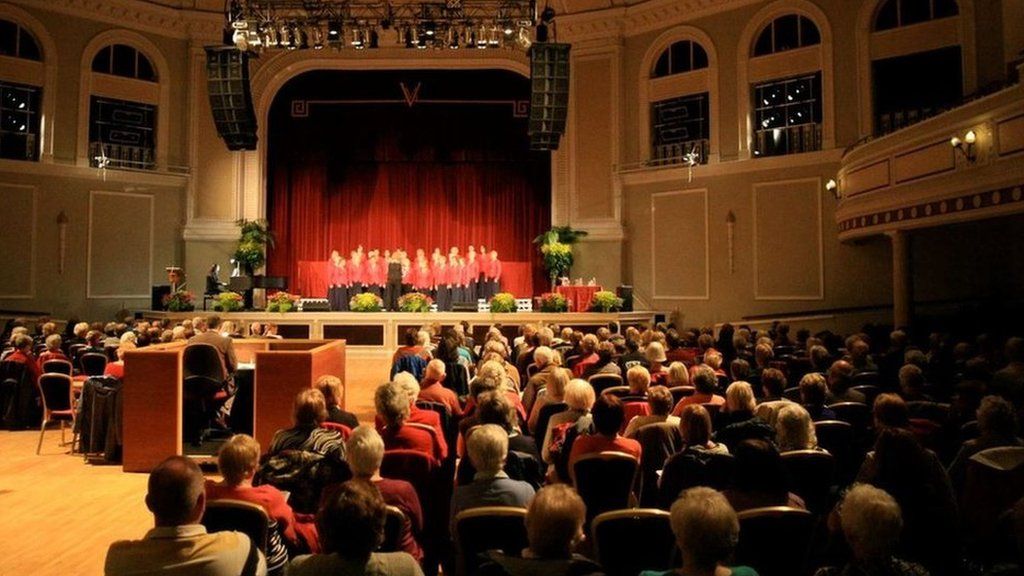 A choir singing at the Isle of Man Festival of Choirs