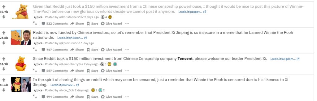 A screenshot of Reddit messages