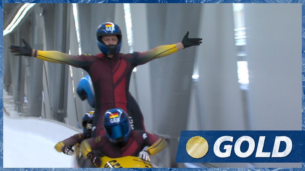 Winter Olympics: Germany's four-man bobsleigh team win gold