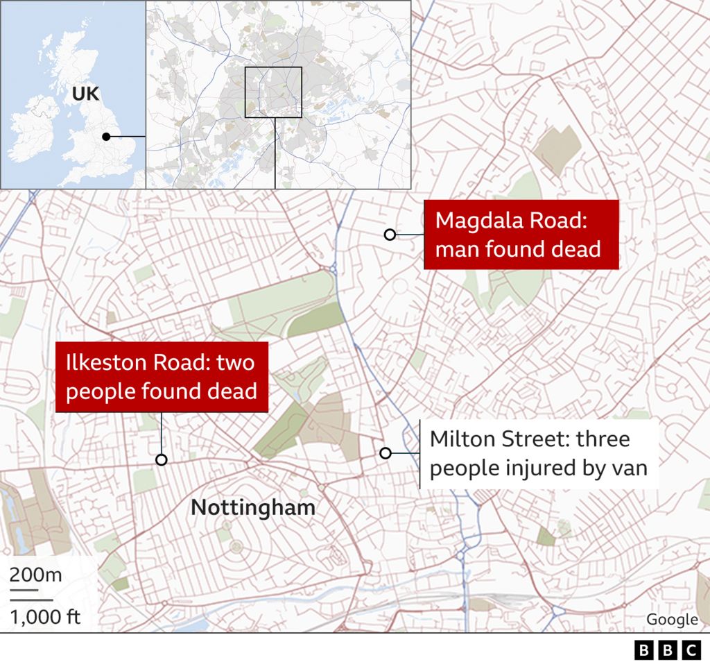 Nottingham Three killed, three injured in city centre attacks