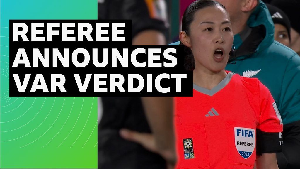 Watch: Historic moment referee announces VAR decision