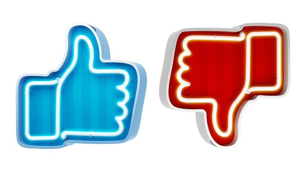 Facebook like and dislike neon signs