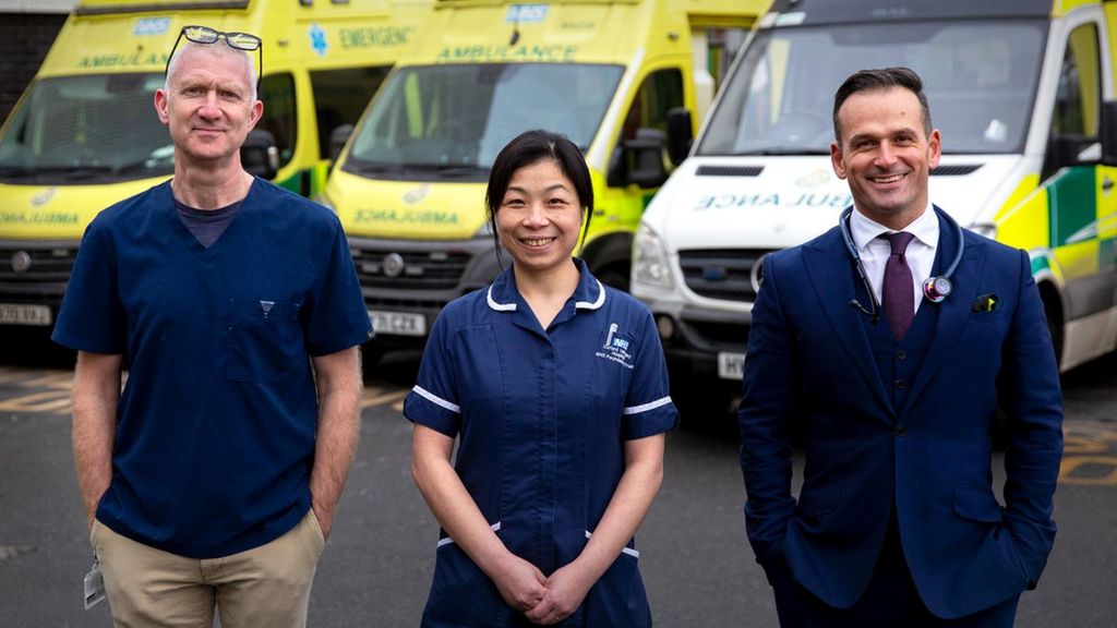 Part of the hospital-at-home team at the John Radcliffe Hospital in Oxford - Prof Dan Lasserson, nurse specialist Yun Ody and Dr Jordan Bowen