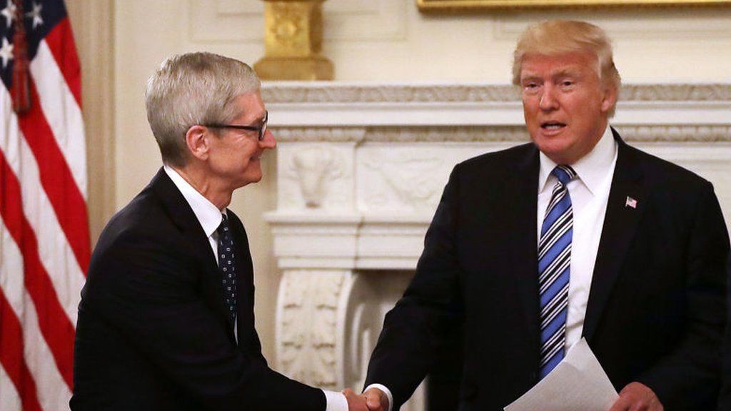 Tim Cook and President Trump