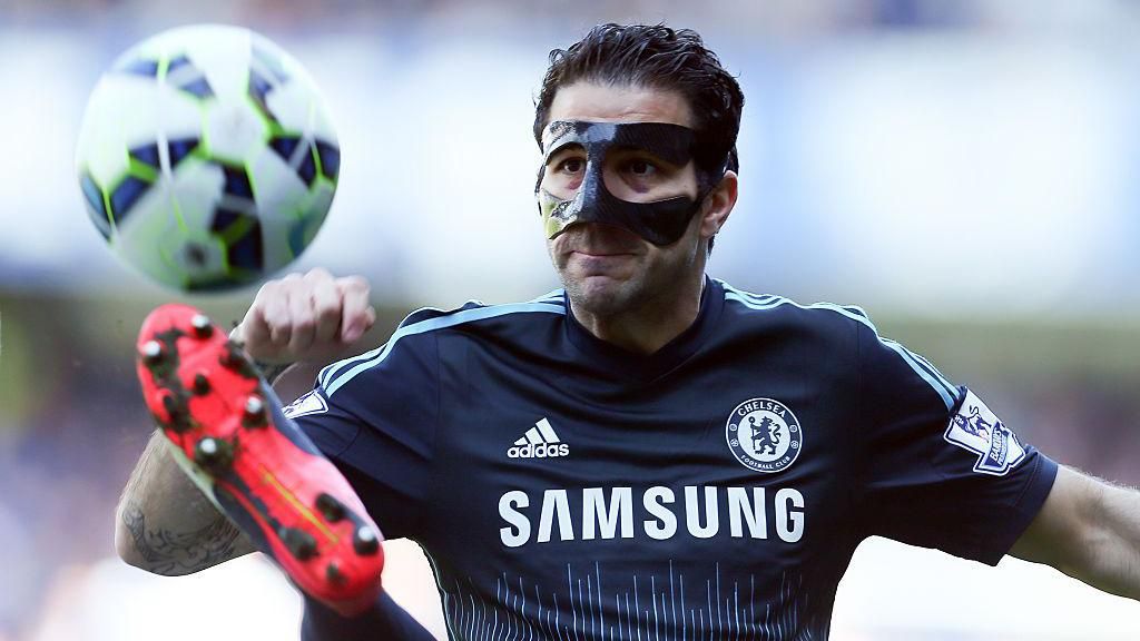 Spanish midfielder Cesc Fabregas playing in a 1-0 win over QPR in the Premier League for Chelsea, where he scored the winner in 2015.