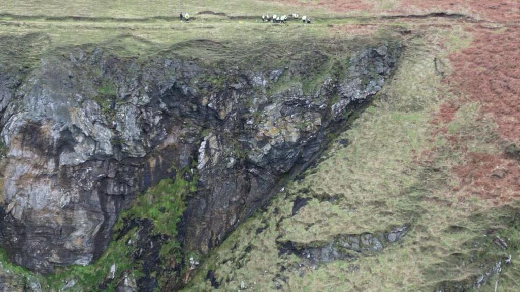 The cliff edge in Peel that Dan needed to be rescued from