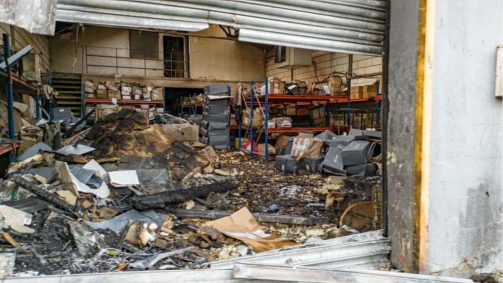Undated handout photo issued by the Metropolitan Police of the damage to an east London warehouse.