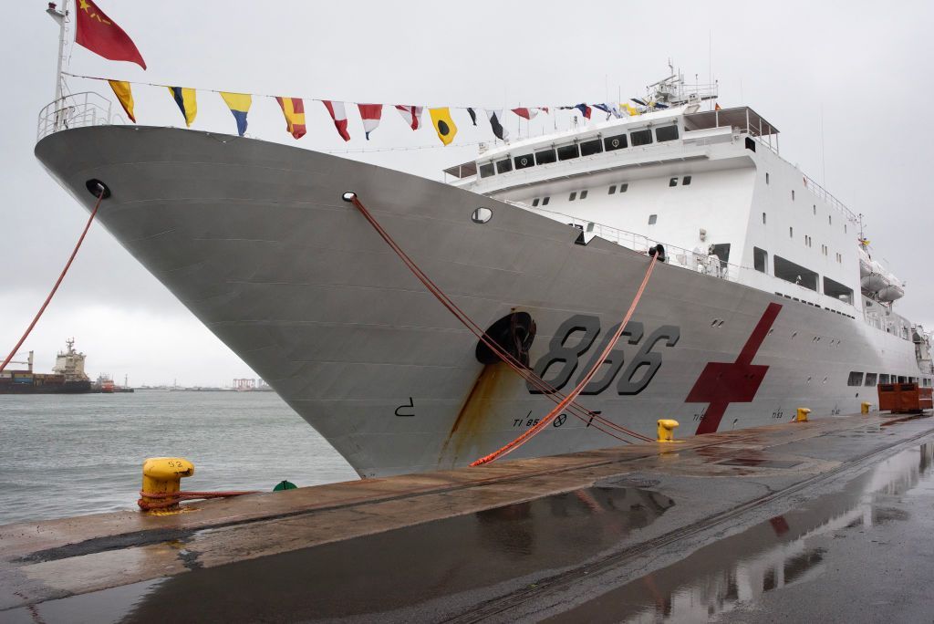 The Chinese hospital ship, Peace Ark, in Cape Town