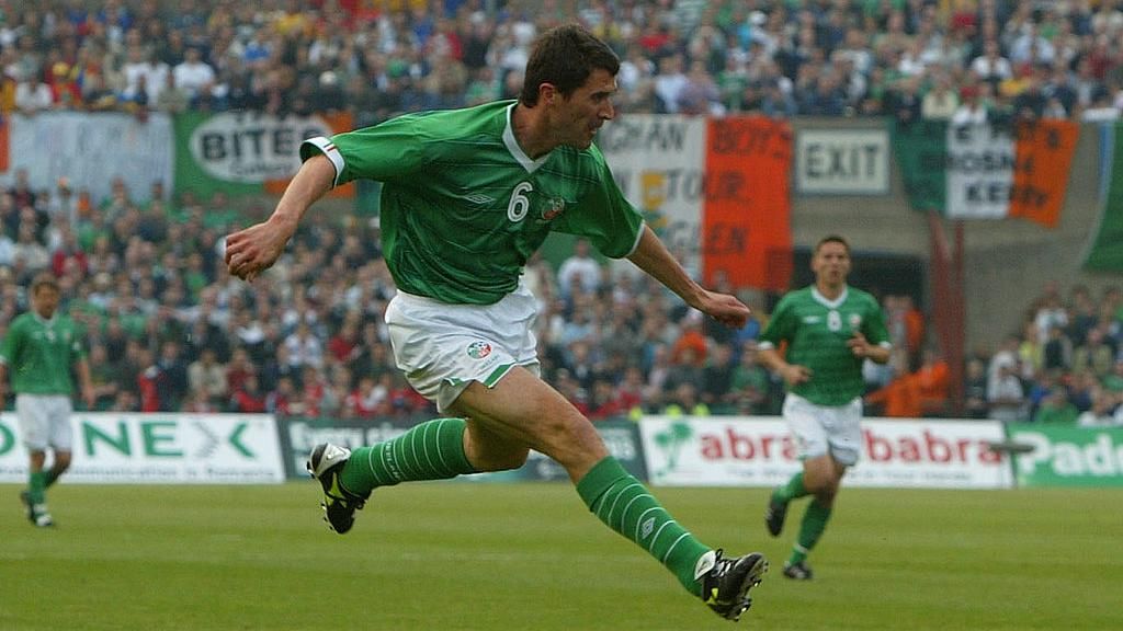 Roy Keane in action for the Republic of Ireland