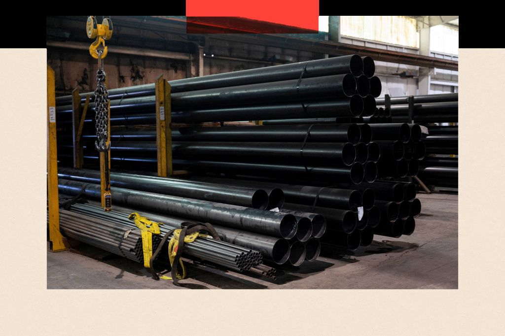 A view shows raw steel tubing