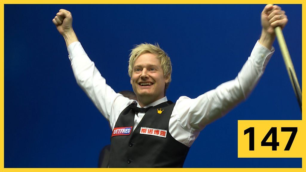 Watch Neil Robertson's 147 at the World Snooker Championship sped up