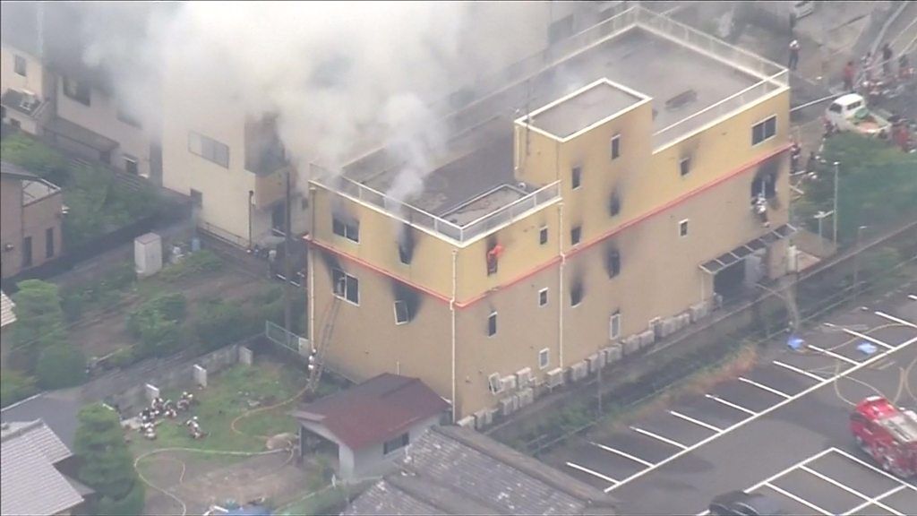 Kyoto Animation offices on fire
