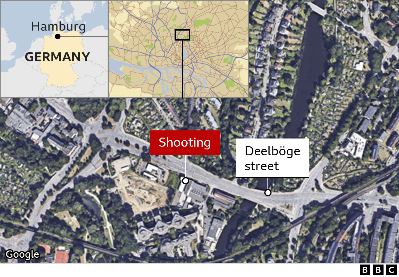 Map showing Hamburg shooting