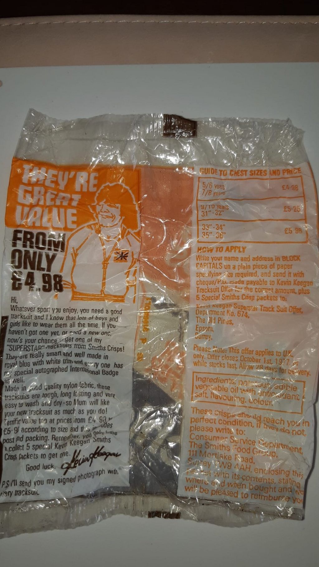 Kevin Keegan 1977 crisp packet found on Cornish beach - BBC News