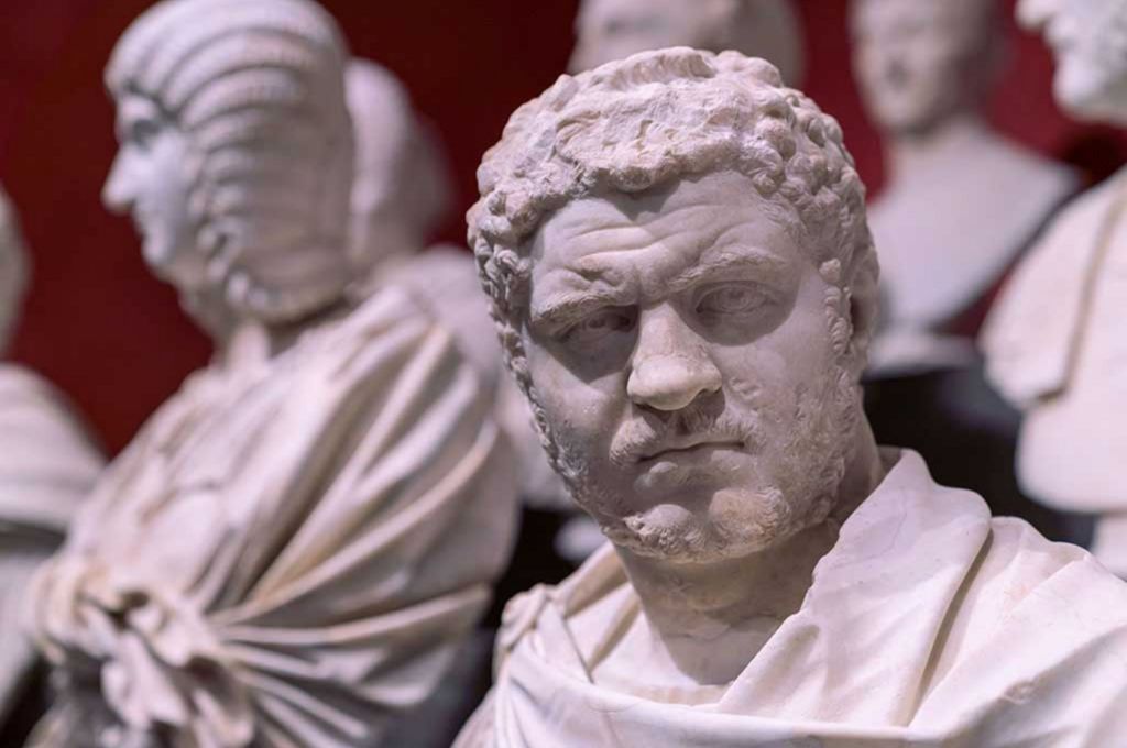 A portrait bust of the emperor Caracalla
