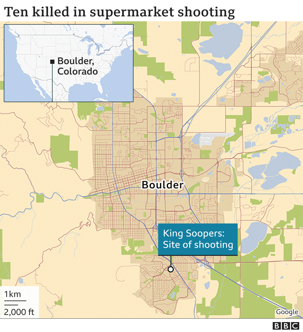 Map shows site of shooting