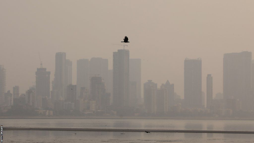 Smog covers skyscrapers in Mumbai