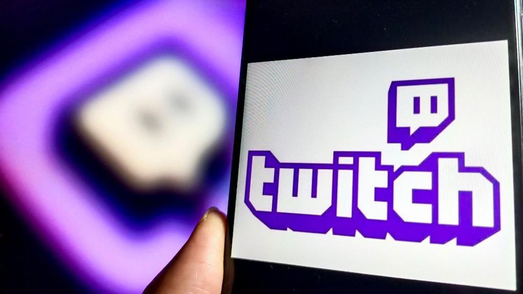 The twitch logo on a mobile phone