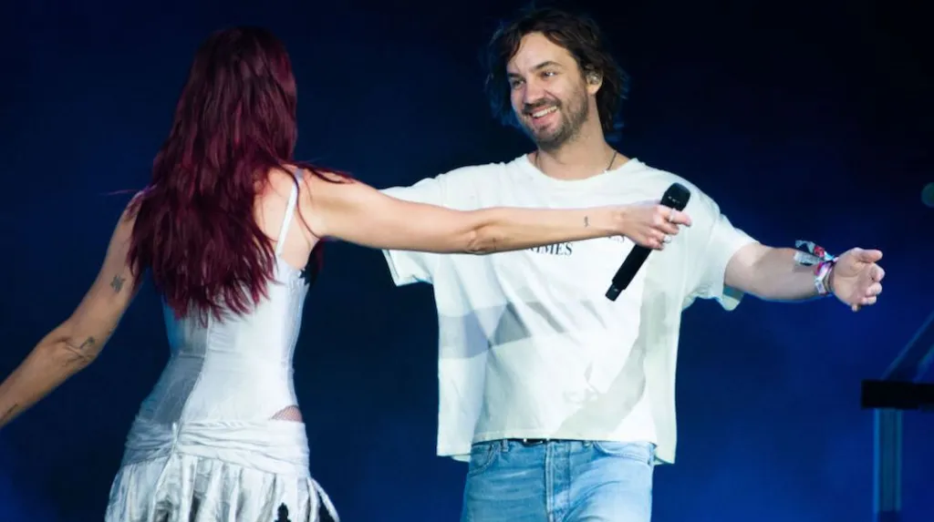 Dua Lipa was joined on stage by collaborator and Tame Impala frontman Kevin Parker