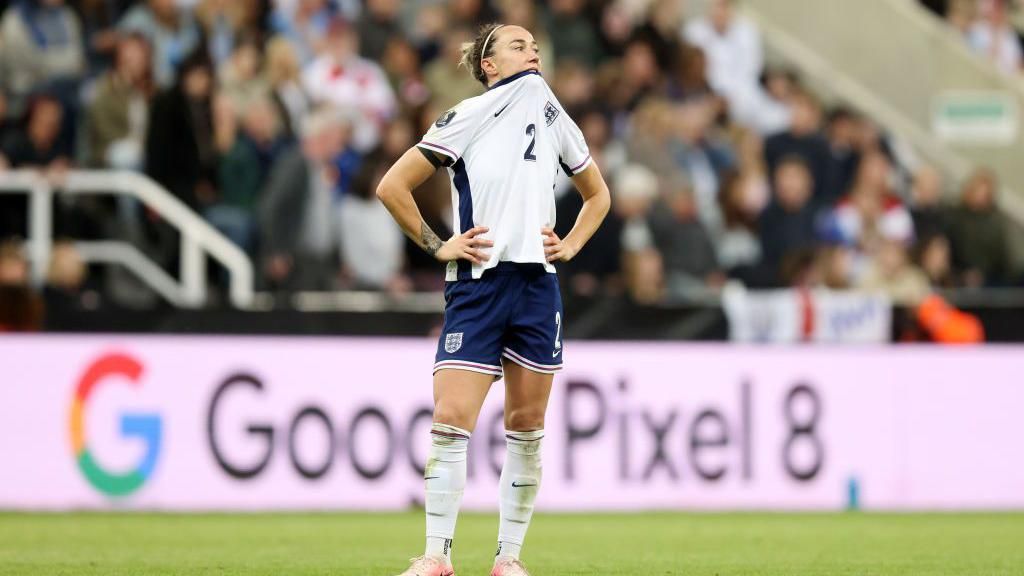Lucy Bronze reacts to England defeat