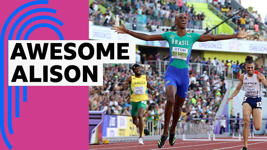 World Athletics Championships: Brazil's Alison dos Santos wins men's 400m hurdles
