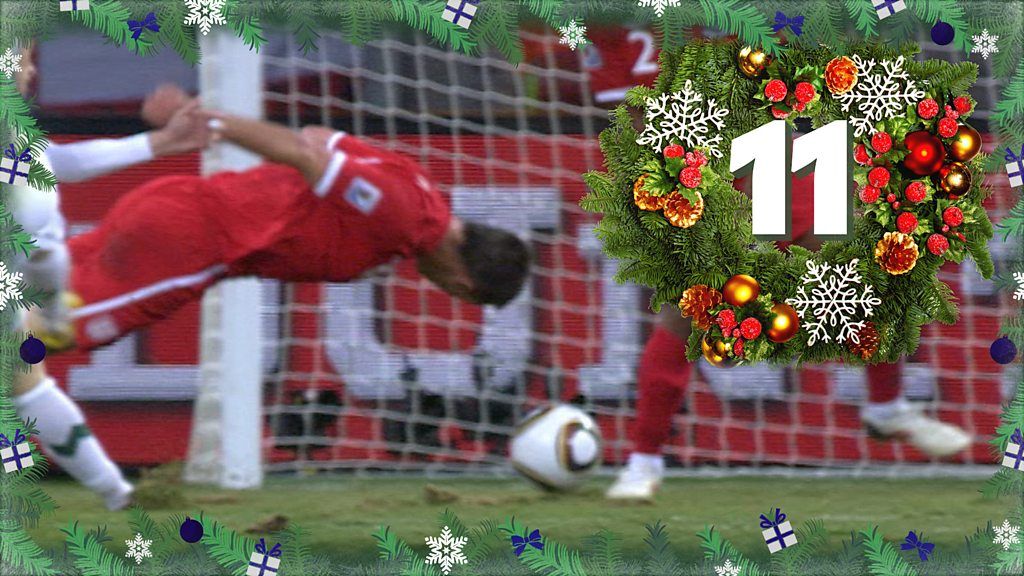 BBC Sport advent calendar England's John Terry tries to head the ball