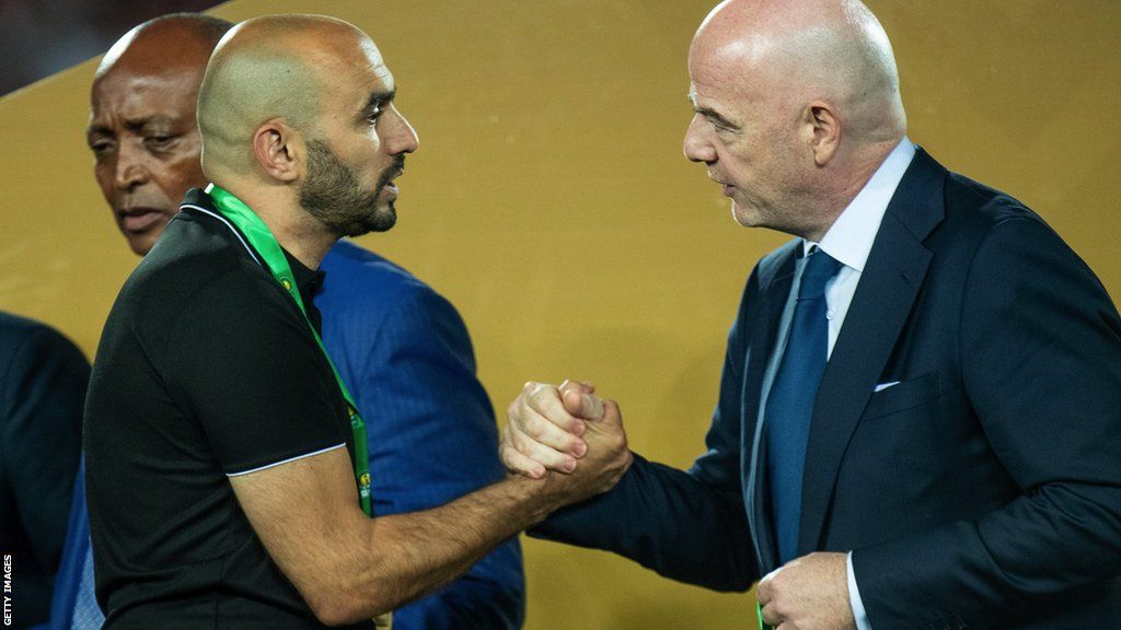 Walid Regragui and Gianni Infantino