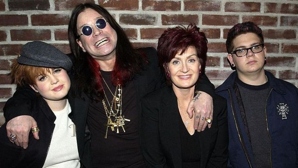 Kelly Osbourne, Ozzy Osbourne, Sharon Osbourne and Jack Osbourne are seen in 2002