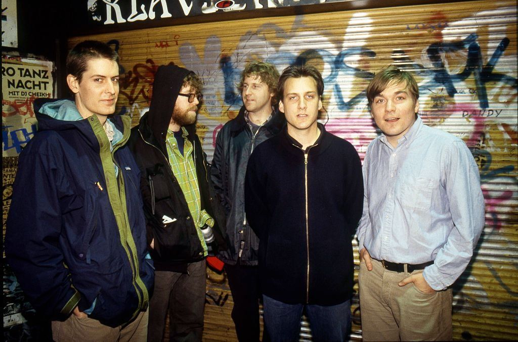 Pavement in Germany, 1997 (L-R): Stephen Malkmus, Steve West, Bob Nastanovich, Scott Kannberg and Mark Ibold