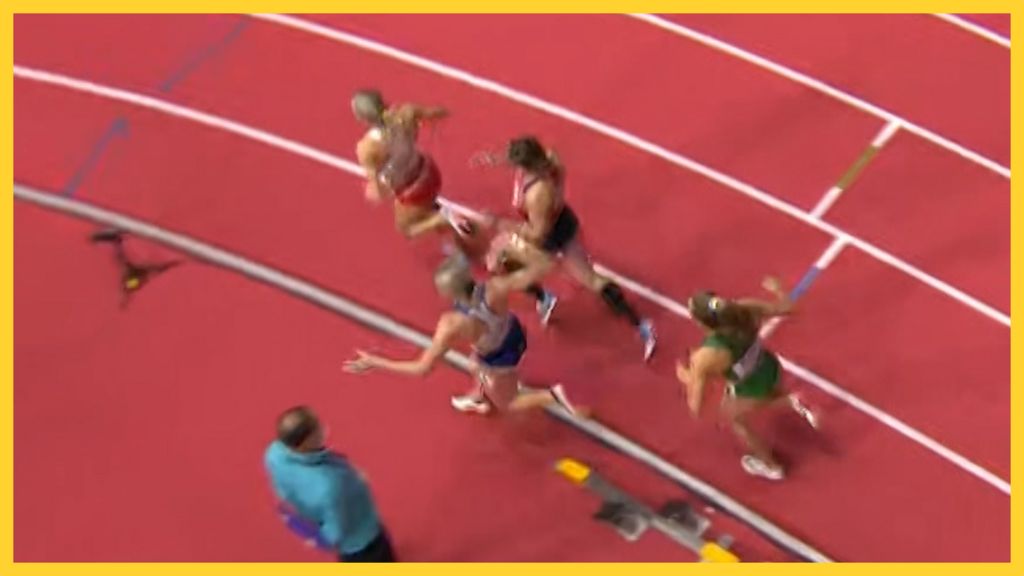 World Indoors: GB's Jessie Knight forced off track in 400m