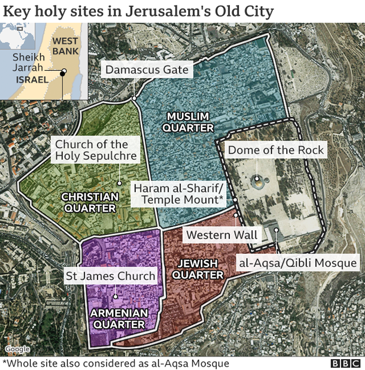 Key holy sites in Jerusalem's Old City