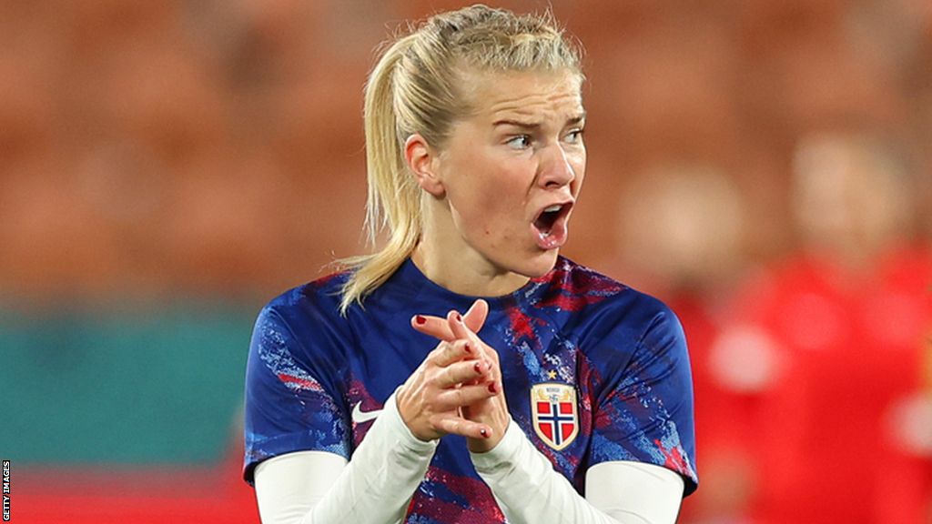 Norway's Ada Hegerberg in the warm-up before the game with Switzerland