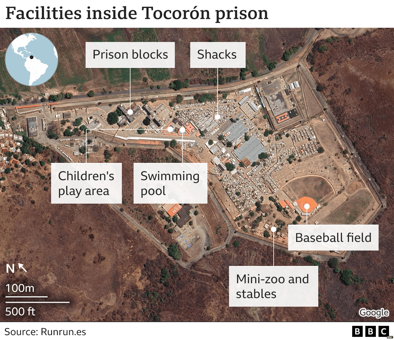 Satellite image of the prison
