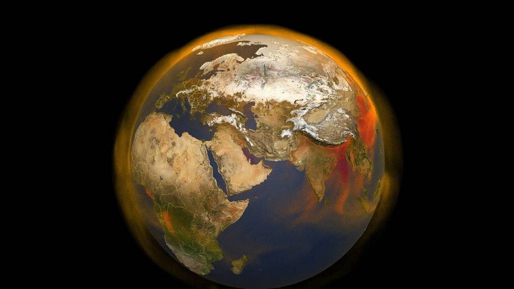 earth surrounded by gas