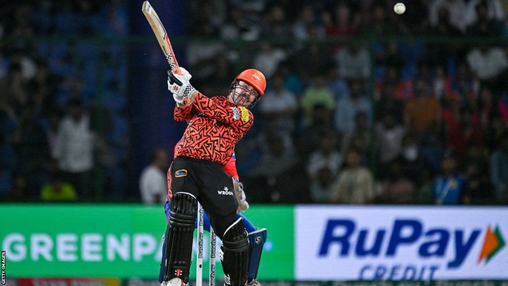 Travis Head batting for Sunrisers Hyderabad in a 67-run victory over Delhi Capitals in the IPL
