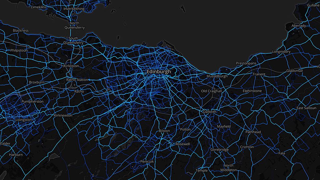 Edinburgh- cycling routes (by Strava users 2015)